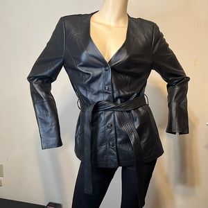 W by Worth genuine leather & knit jacket - 10